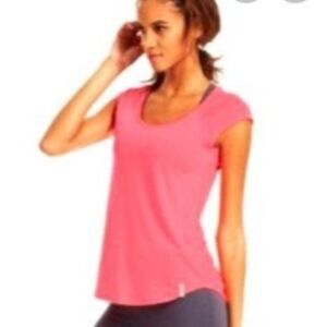 Under Armour Womens Top Pink L Fly-By Print Mesh Muscle Shirt New